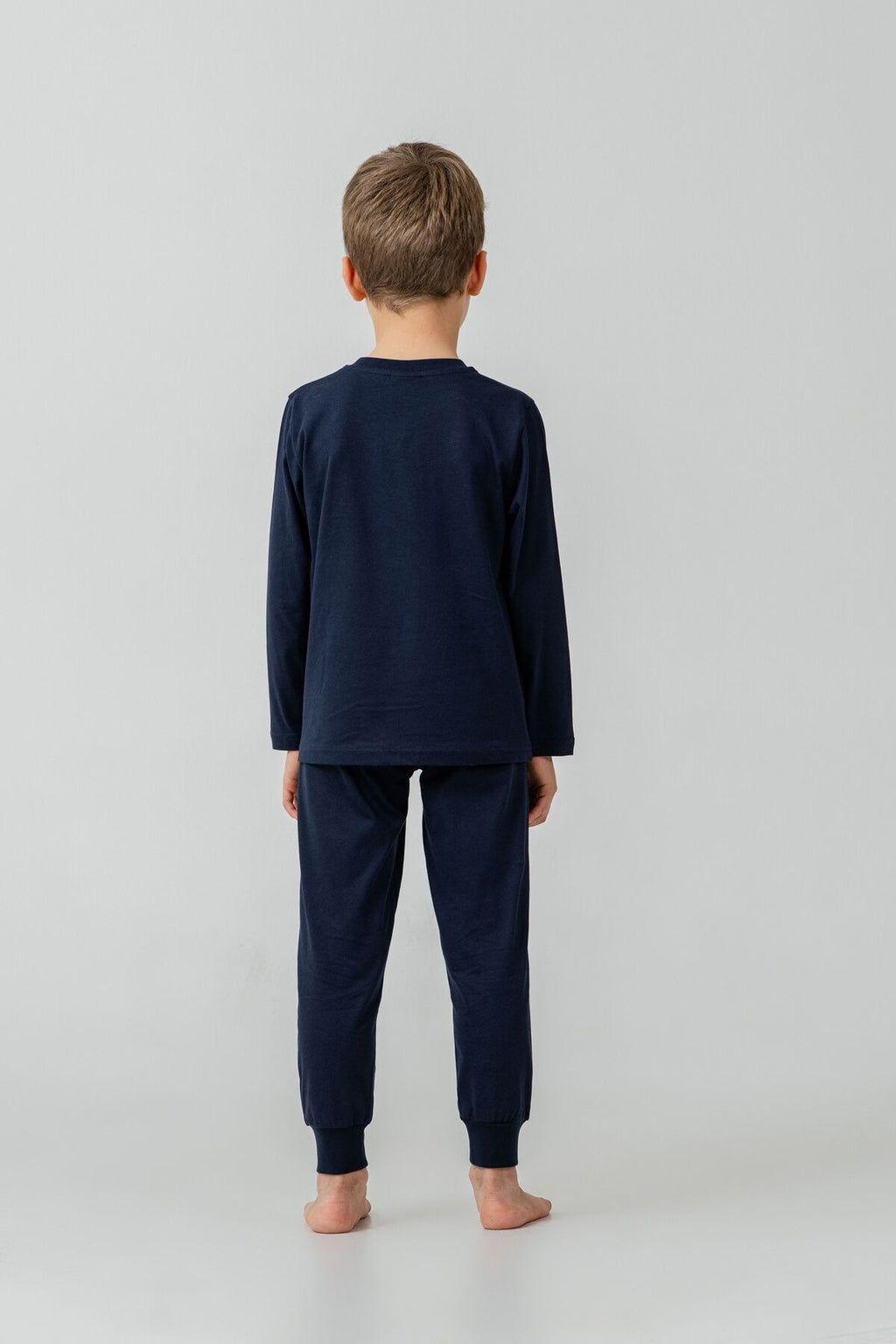 U.S. Polo Assn. Erkek Çocuk Pijama Takımı Baskılı Lacivert Uzun Kol Pijama Takımı US2638-C-V1