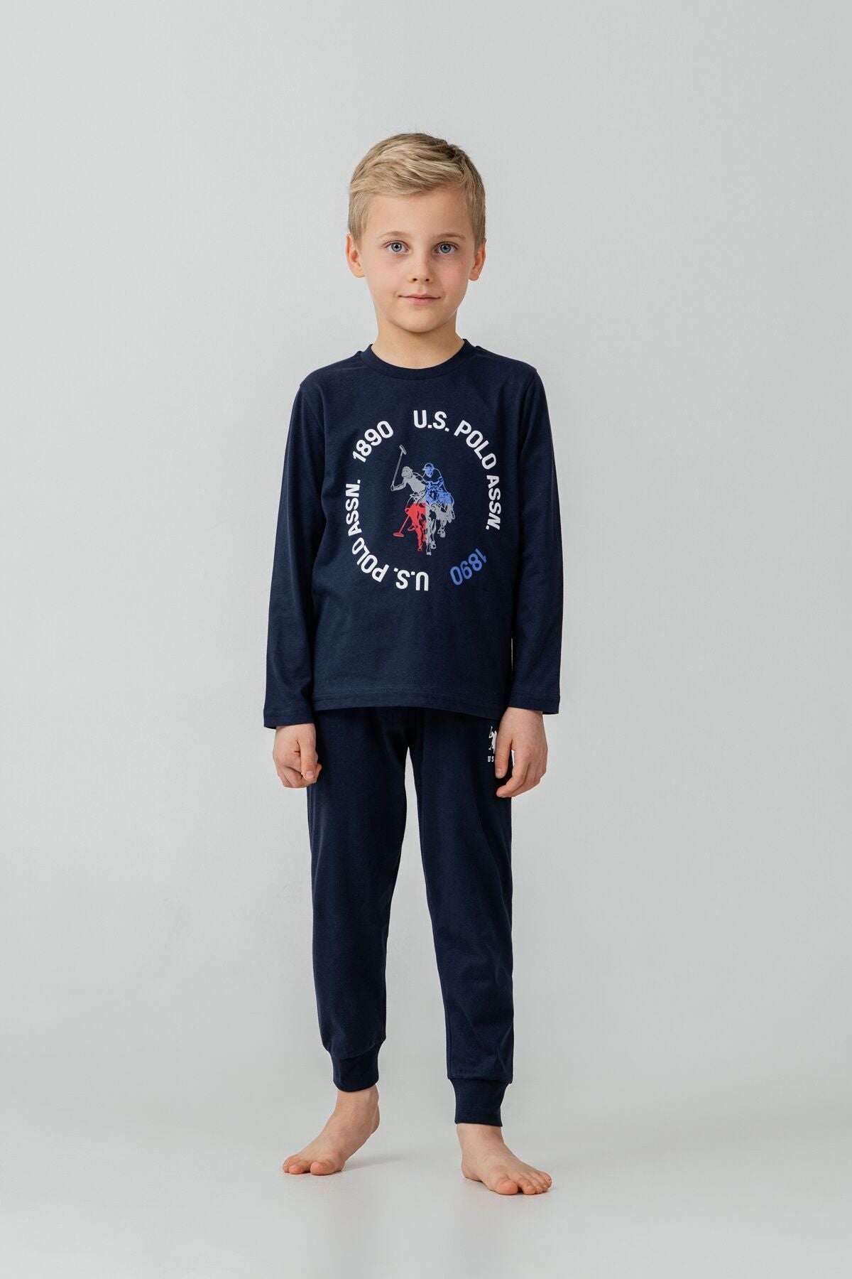 U.S. Polo Assn. Erkek Çocuk Pijama Takımı Baskılı Lacivert Uzun Kol Pijama Takımı US2638-C-V1 Ürün ikincil görseli