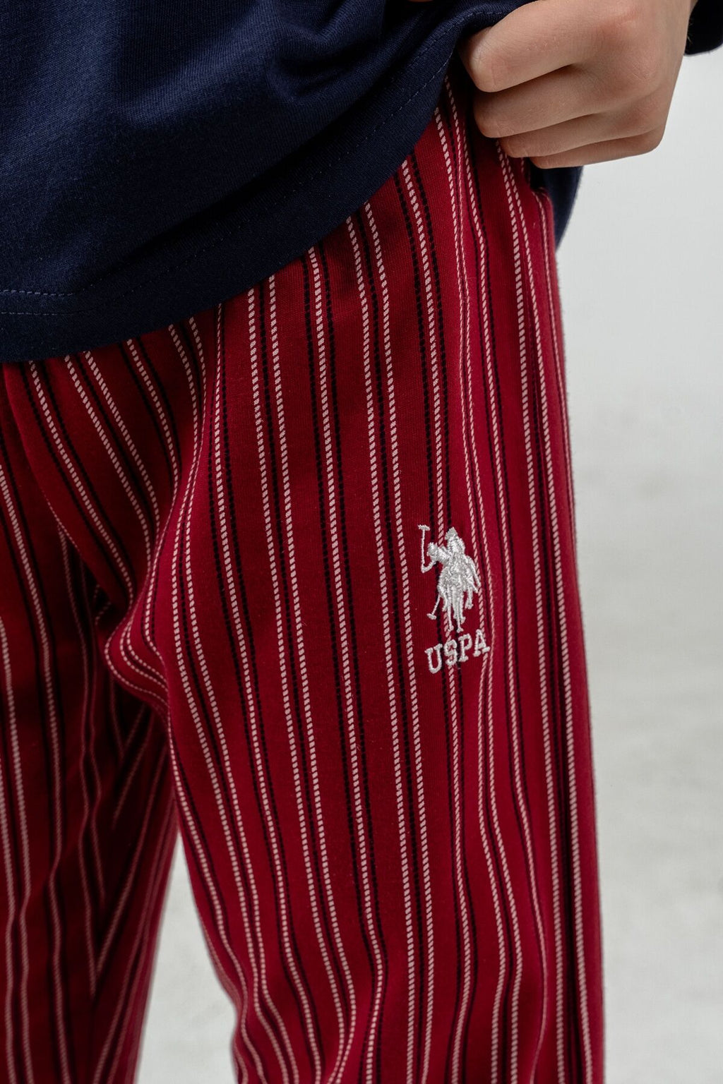 U.S. Polo Assn. Erkek Çocuk Pijama Takımı Baskılı Lacivert Uzun Kol Pijama Takımı US2645-C-V1