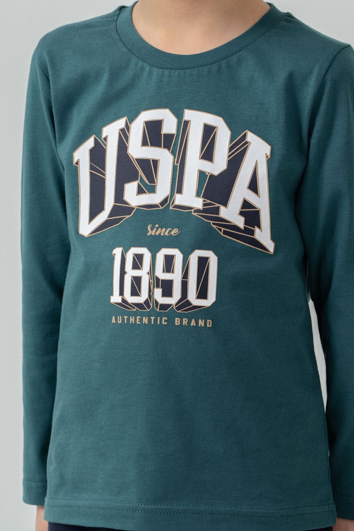 U.S. Polo Assn. Erkek Çocuk Pijama Takımı Baskılı Yeşil Uzun Kol Pijama Takımı US2636-C-V2