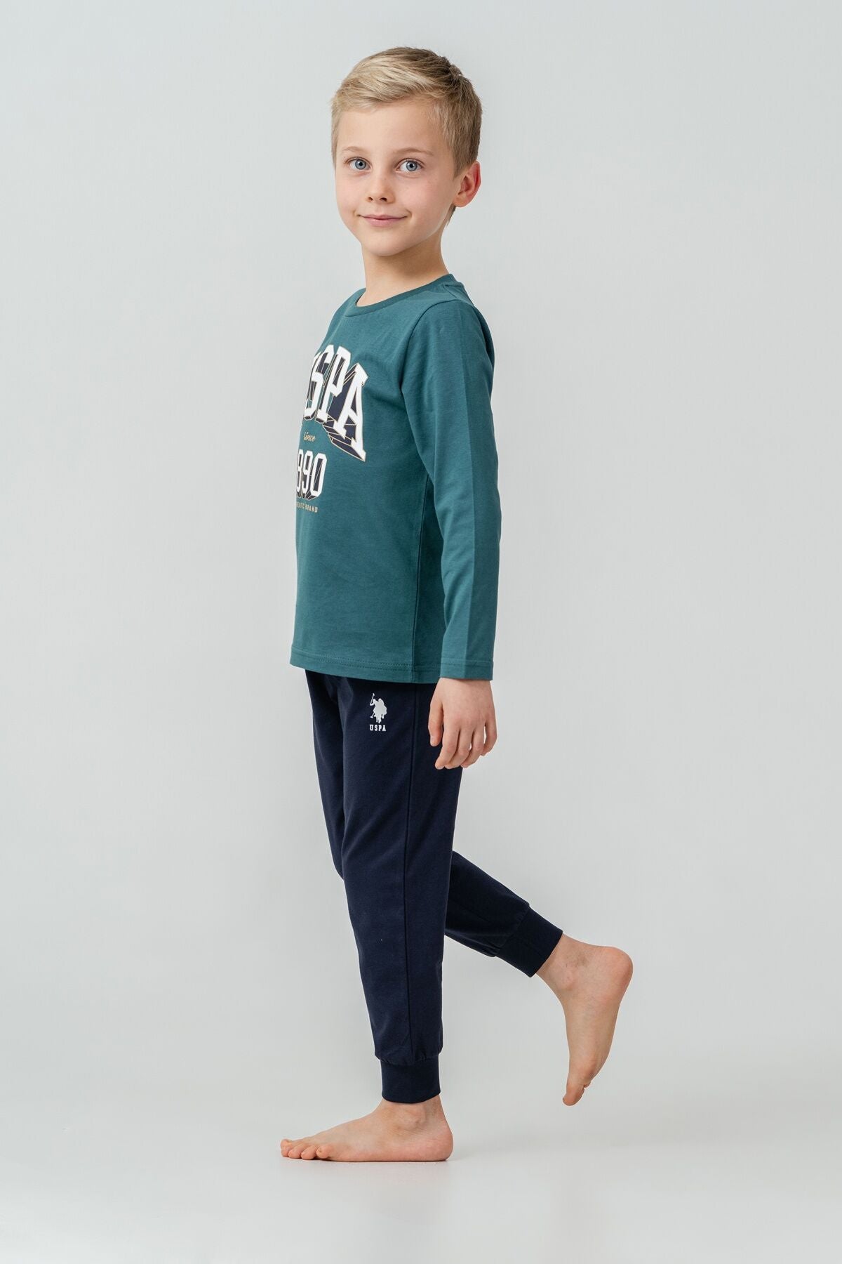 U.S. Polo Assn. Erkek Çocuk Pijama Takımı Baskılı Yeşil Uzun Kol Pijama Takımı US2636-C-V2 Ürün ikincil görseli