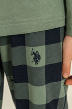 U.S. Polo Assn. Erkek Çocuk Pijama Takımı Baskılı Yeşil Uzun Kol Pijama Takımı US2647-C-V2