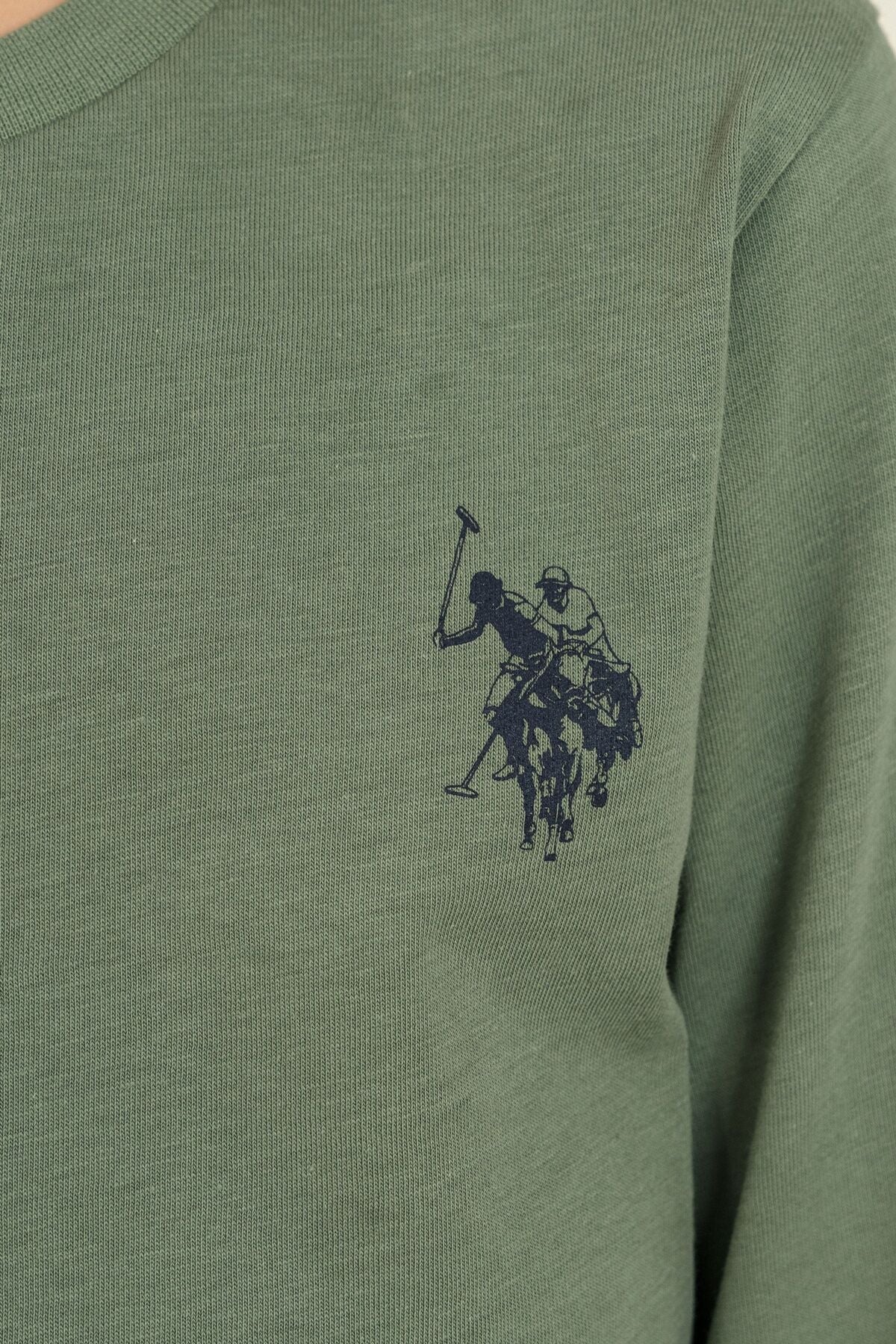 U.S. Polo Assn. Erkek Çocuk Pijama Takımı Baskılı Yeşil Uzun Kol Pijama Takımı US2647-C-V2