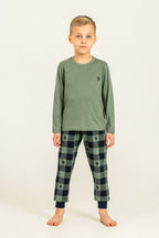 U.S. Polo Assn. Erkek Çocuk Pijama Takımı Baskılı Yeşil Uzun Kol Pijama Takımı US2647-C-V2