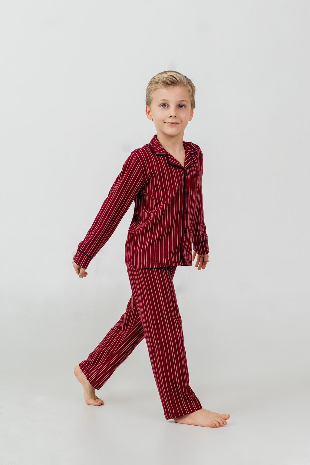U.S. Polo Assn. Erkek Çocuk Pijama Takımı Nakışlı Kırmızı Uzun Kol Pijama Takımı US2644-C-V1