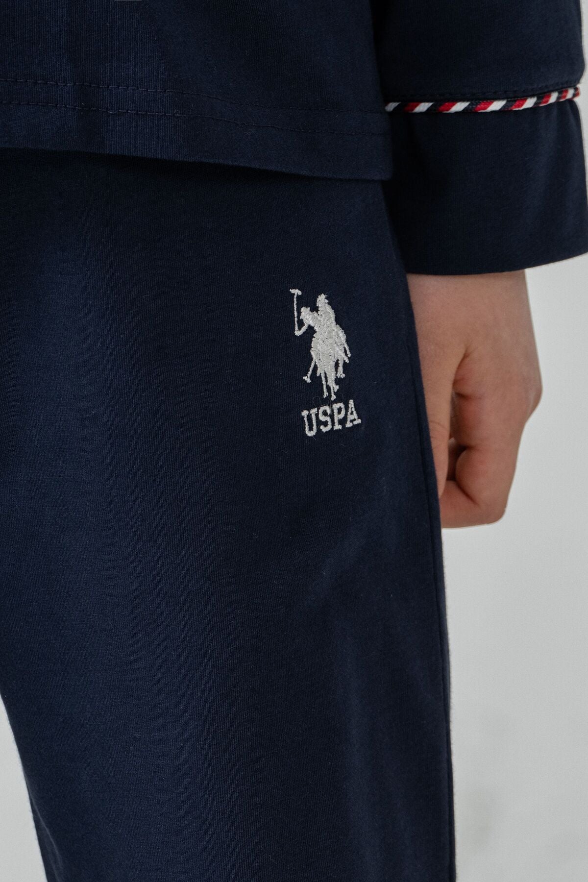 U.S. Polo Assn. Erkek Çocuk Pijama Takımı Nakışlı Lacivert Uzun Kol Pijama Takımı US2643-C-V1