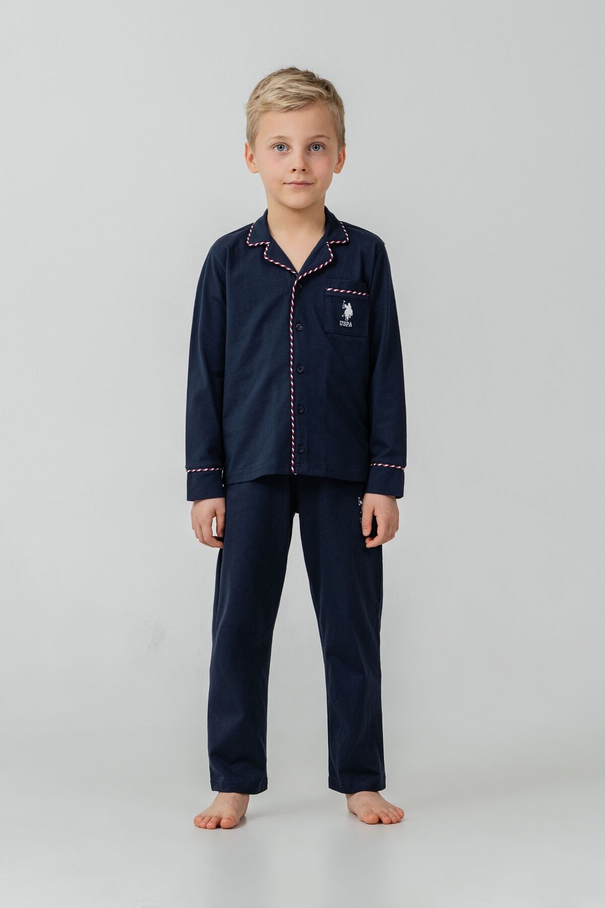 U.S. Polo Assn. Erkek Çocuk Pijama Takımı Nakışlı Lacivert Uzun Kol Pijama Takımı US2643-C-V1 Ürün ikincil görseli