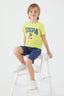U.S. Polo Assn. Erkek Çocuk Bisiklet Yaka Pigment Baskılı Yazlık Regular Fit Sarı Bermuda Takım US1368-C-V4