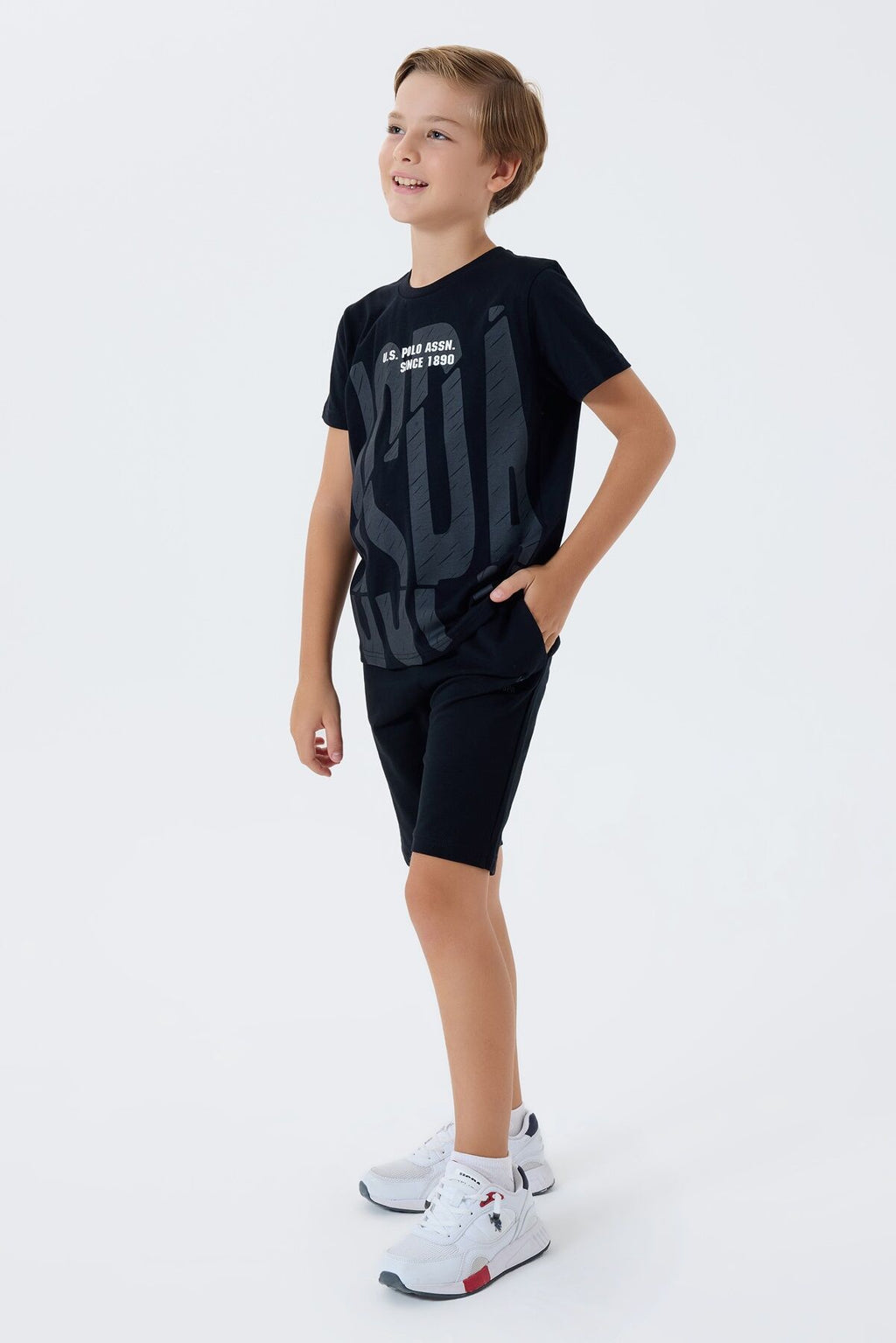U.S. Polo Assn Erkek Çocuk Siyah Bermuda Takım