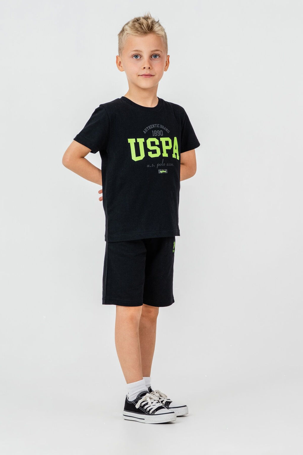 U.S. Polo Assn Erkek Çocuk Siyah Bermuda Takım