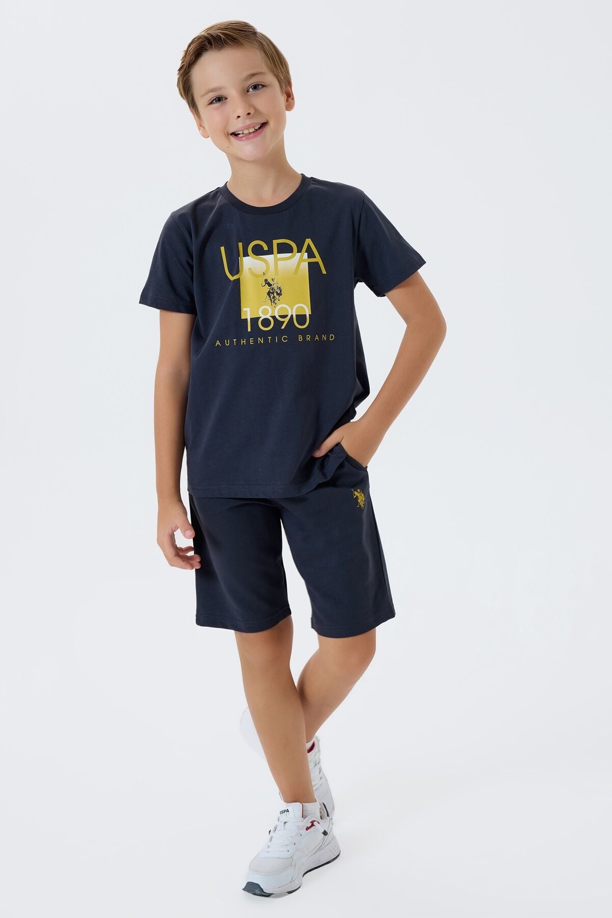 U.S. Polo Assn Erkek Çocuk Siyah Bermuda Takım
