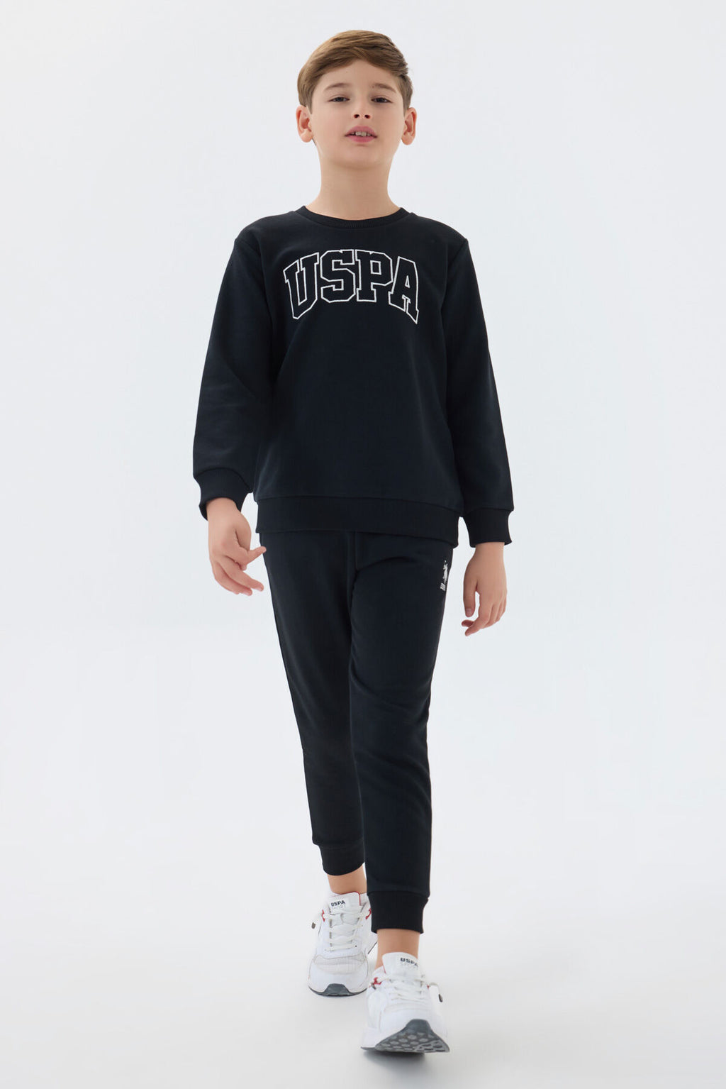 U.S. Polo Assn. Erkek Çocuk Bisiklet Yaka Nakışlı Kışlık Regular Fit Siyah Eşofman Takımı US1583-C-V1