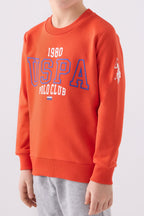 U.S. Polo Assn. Erkek Çocuk Bisiklet Yaka Nakışlı Kışlık Regular Fit Turuncu Eşofman Takımı US1933-C-V2