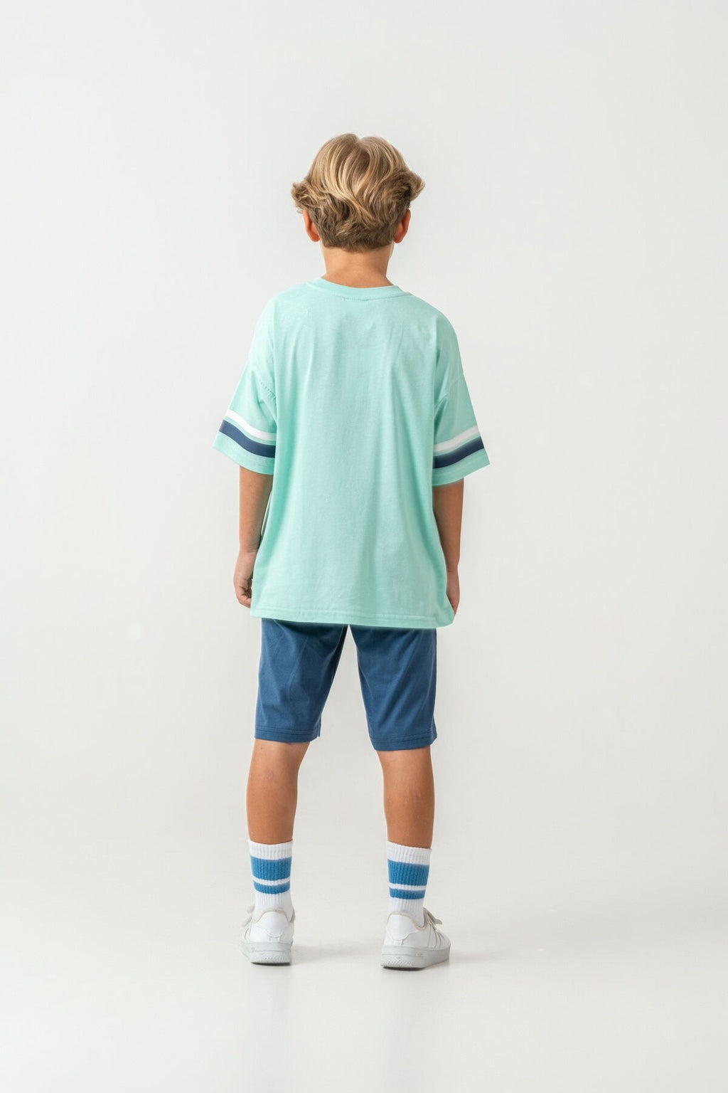 U.S. Polo Assn. Erkek Çocuk Bisiklet Yaka Nakışlı Yazlık Regular Fit Yeşil Bermuda Takım US2414-C-V2