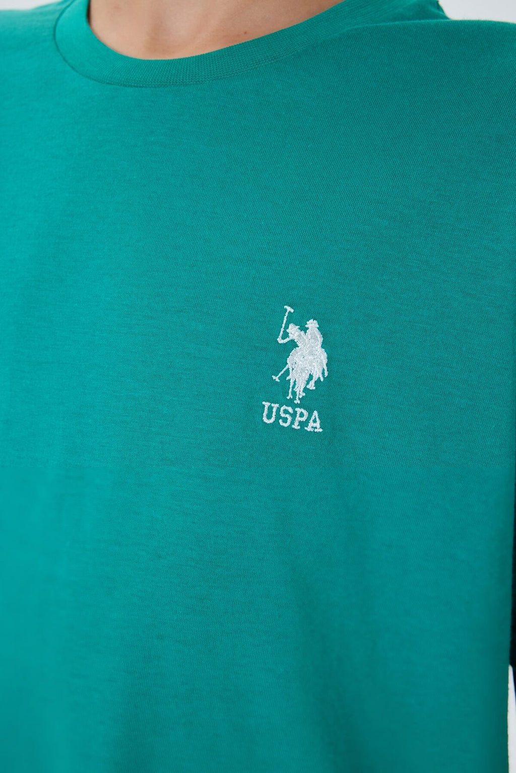 U.S. Polo Assn. Erkek Çocuk Bisiklet Yaka Nakışlı Yazlık Regular Fit Yeşil Bermuda Takım US2403-C-V2