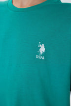 U.S. Polo Assn. Erkek Çocuk Bisiklet Yaka Nakışlı Yazlık Regular Fit Yeşil Bermuda Takım US2403-C-V2