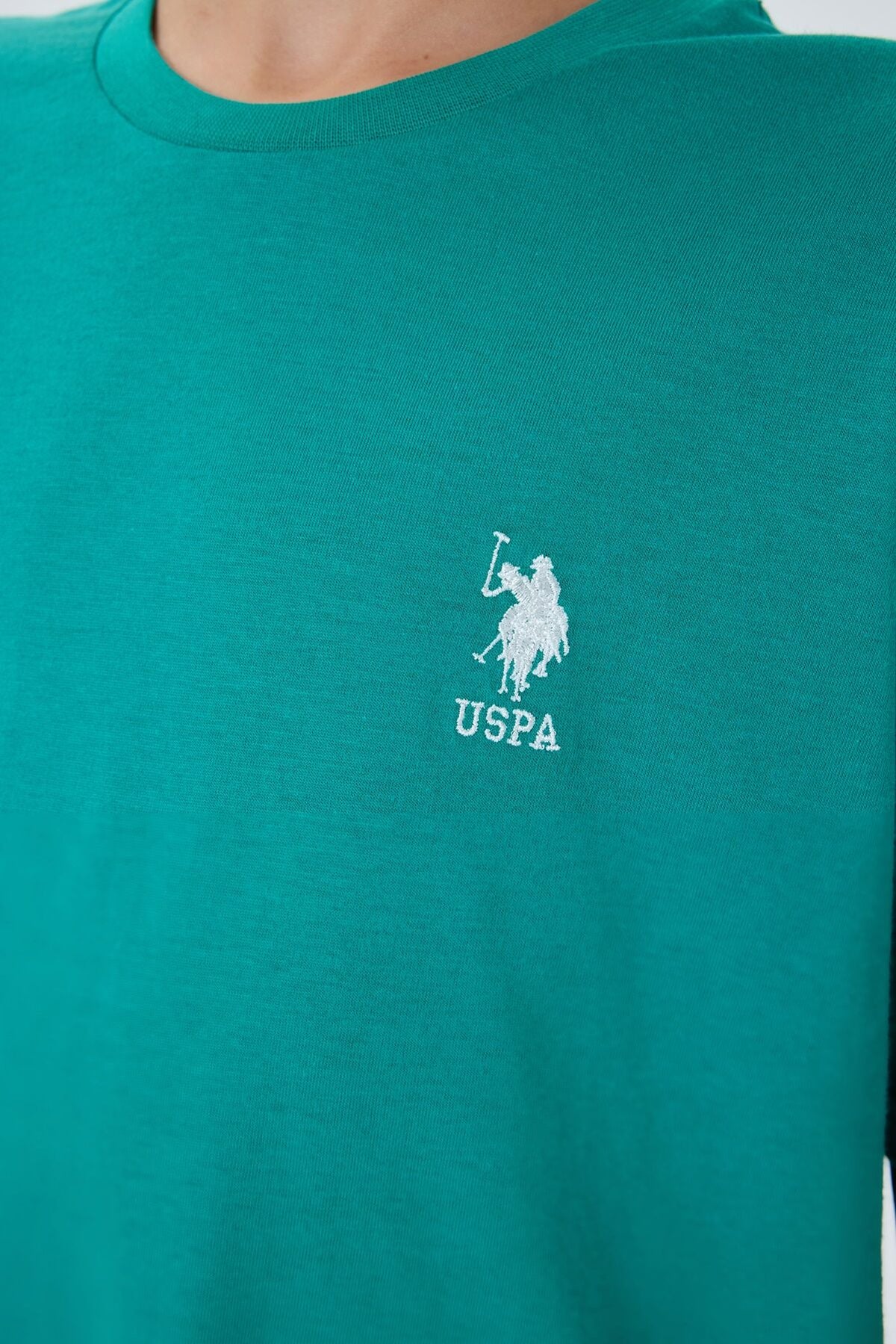 U.S. Polo Assn. Erkek Çocuk Bisiklet Yaka Nakışlı Yazlık Regular Fit Yeşil Bermuda Takım US2403-C-V2