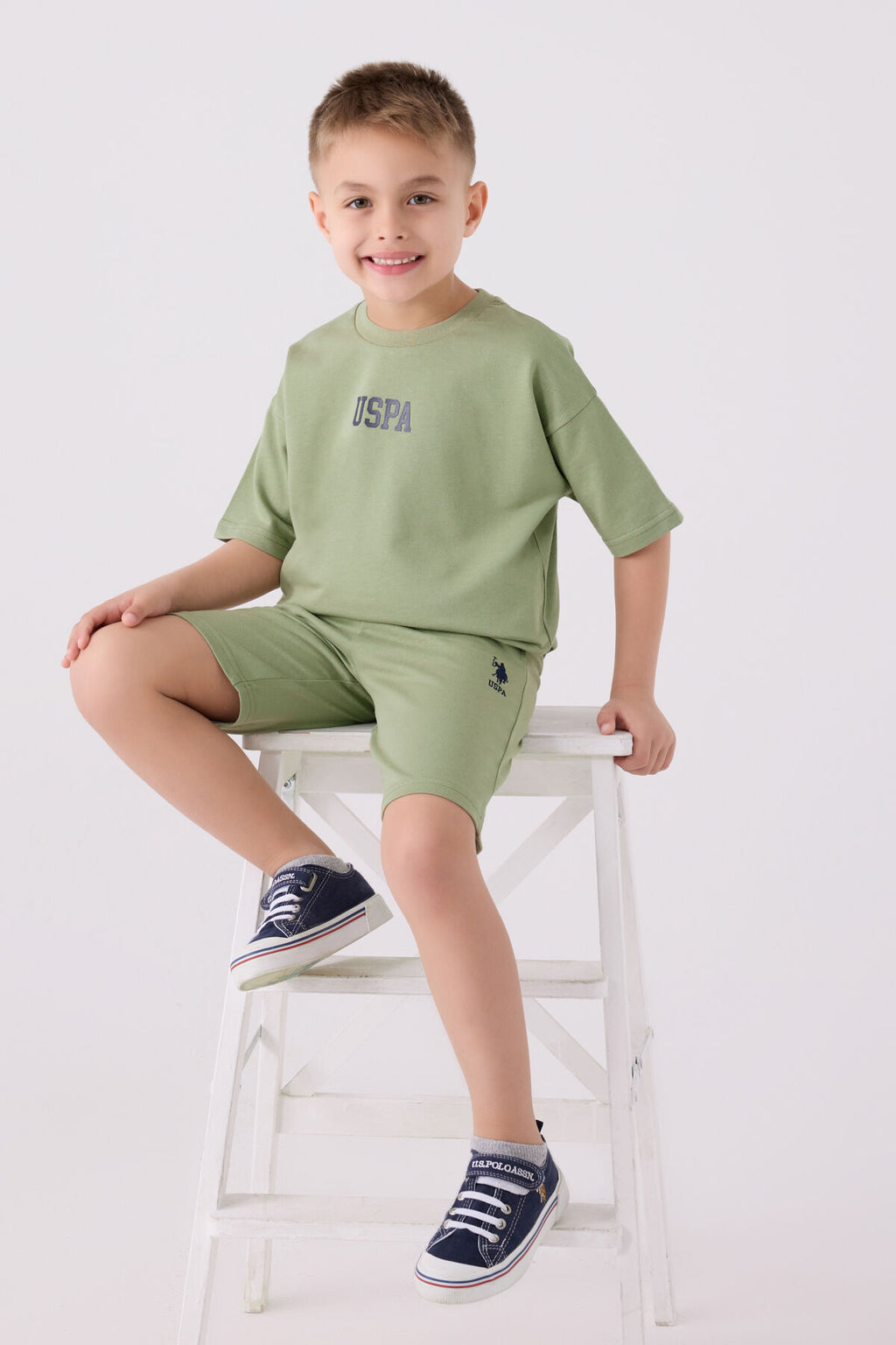 Us Polo Assn Erkek Çocuk Yeşil Bermuda Takım