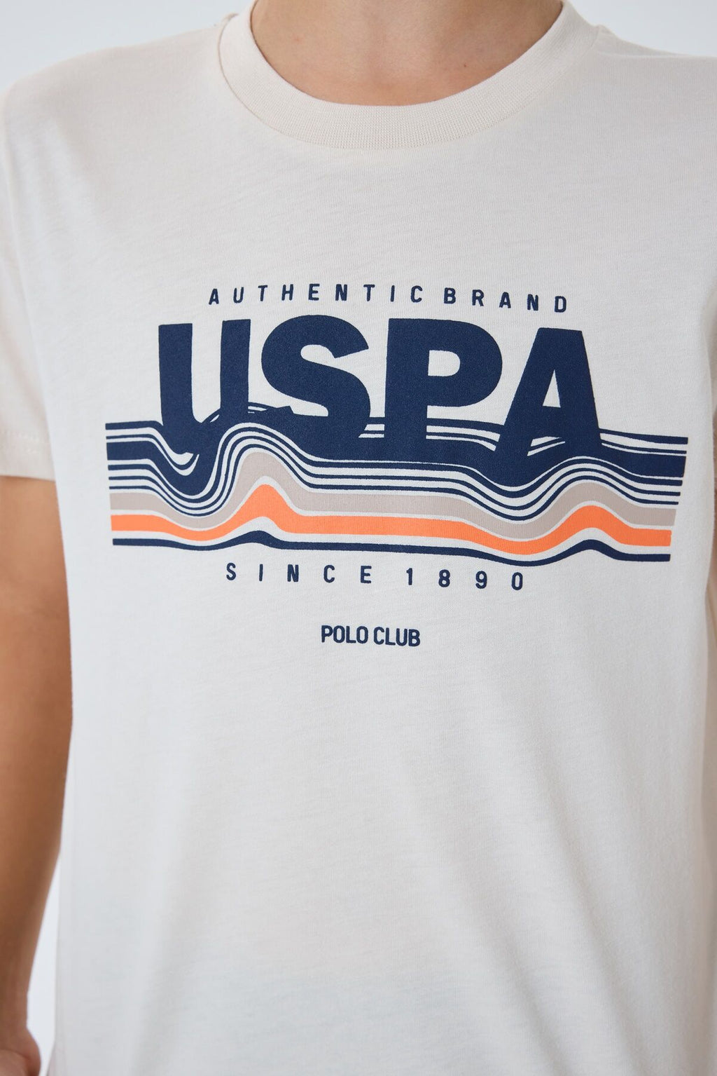 U.S. Polo Assn. Erkek Çocuk Bisiklet Yaka Nakışlı Yazlık Regular Fit Krem Pijama Takımı US2422-C-V1