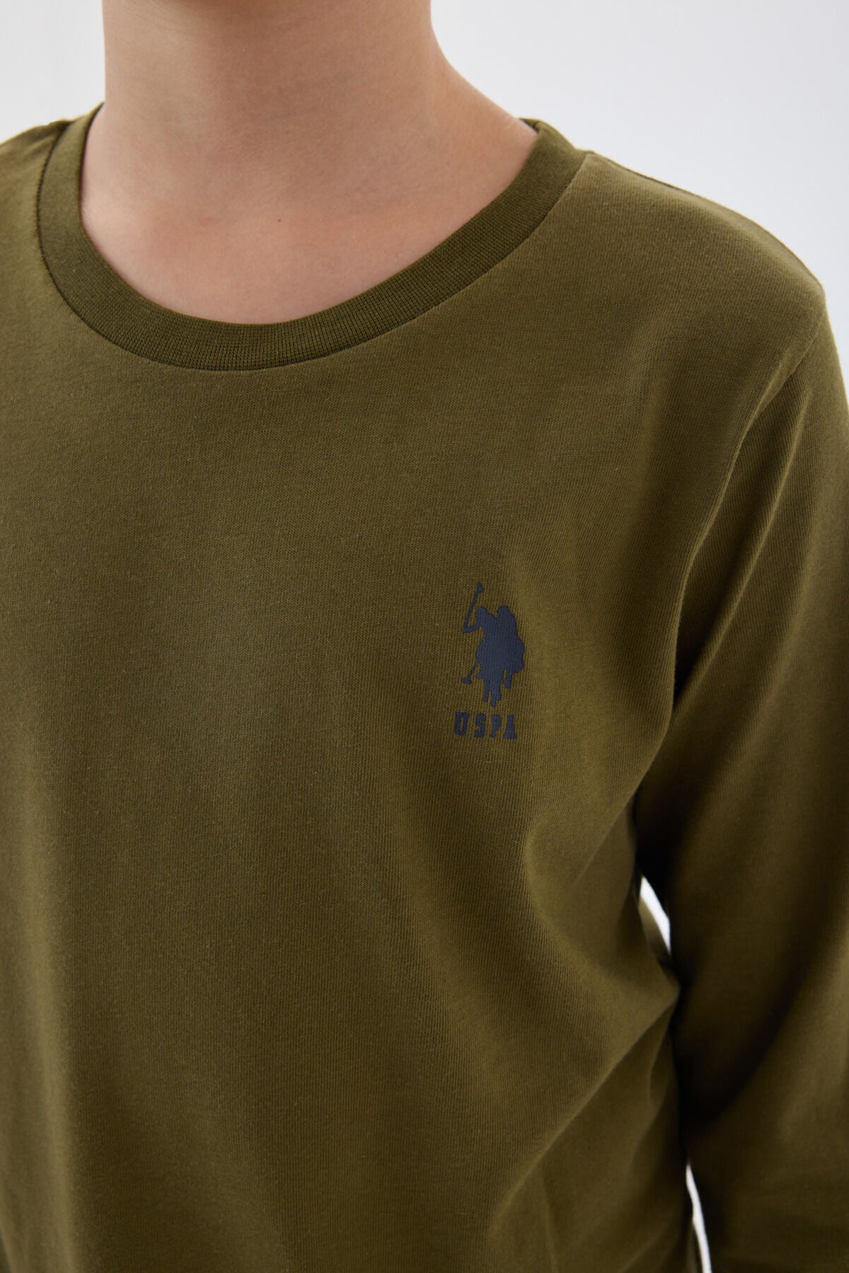 U.S. Polo Assn. Erkek Çocuk Bisiklet Yaka Pigment Baskılı Kışlık Regular Fit Yeşil Pijama Takımı US1580-C-V1