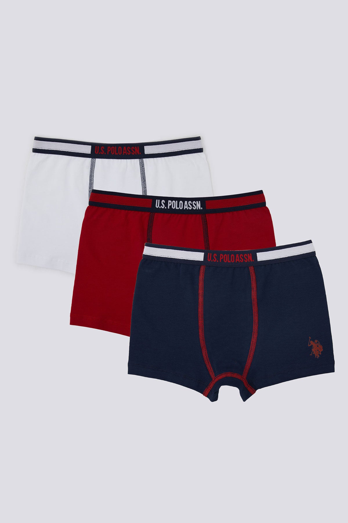 U.S. Polo Assn. Erkek Çocuk Pigment Baskılı Kışlık Regular Fit Beyaz Boxer US1377-C-V1 Ürün ana görseli