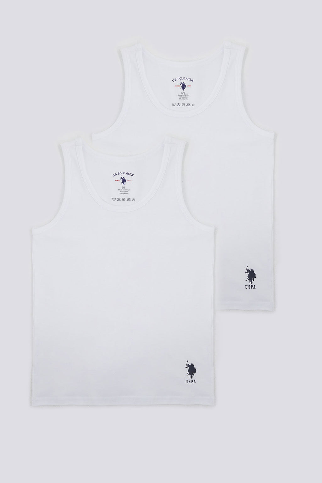 U.S. Polo Assn. Erkek Çocuk Bisiklet Yaka Pigment Baskılı Kışlık Regular Fit Beyaz İç Giyim US1384-C-V1