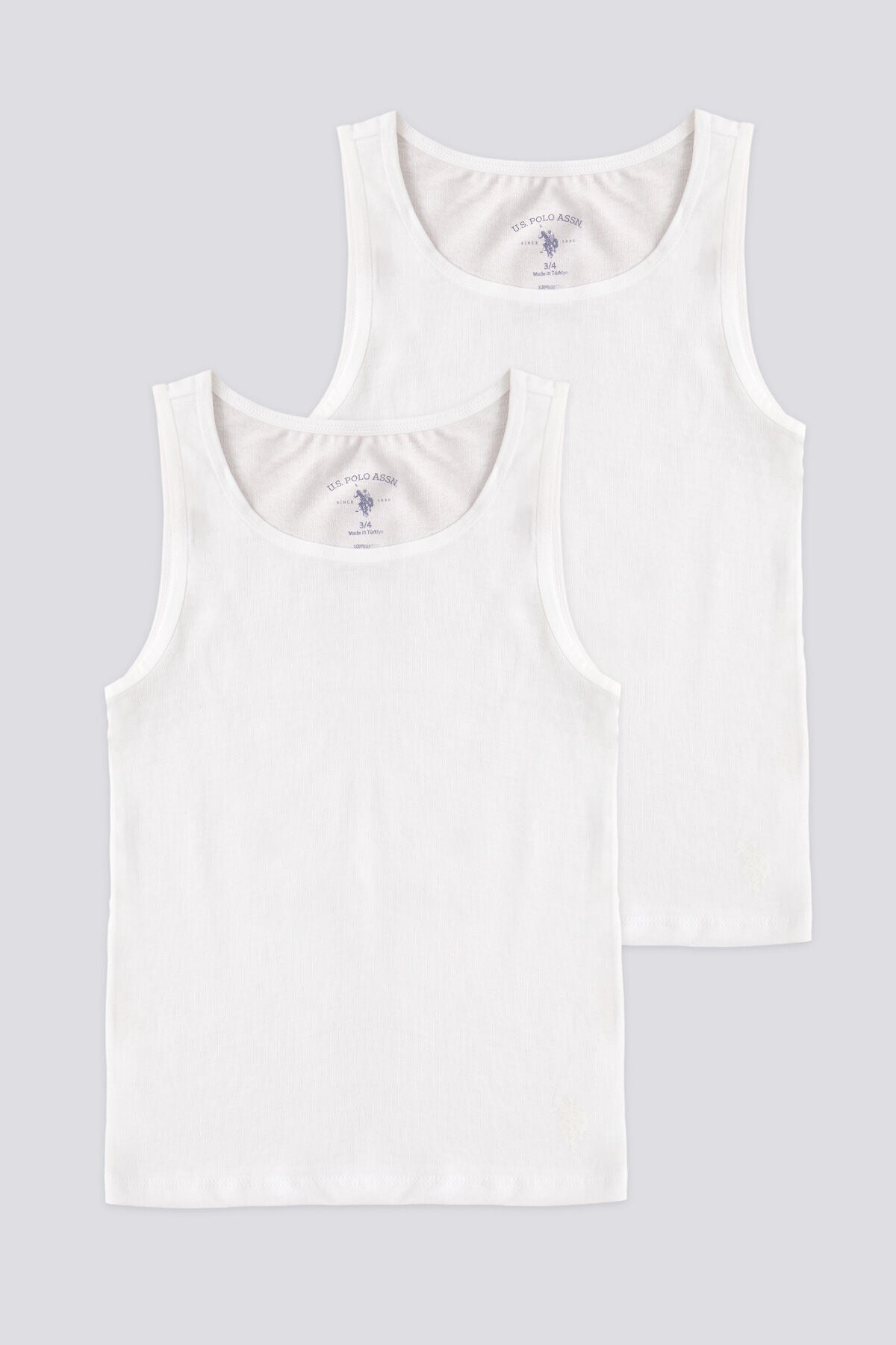 U.S. Polo Assn. Kız Çocuk Bisiklet Yaka Pigment Baskılı Yazlık Regular Fit Beyaz Fanila US1673-C-V1 Ürün ana görseli