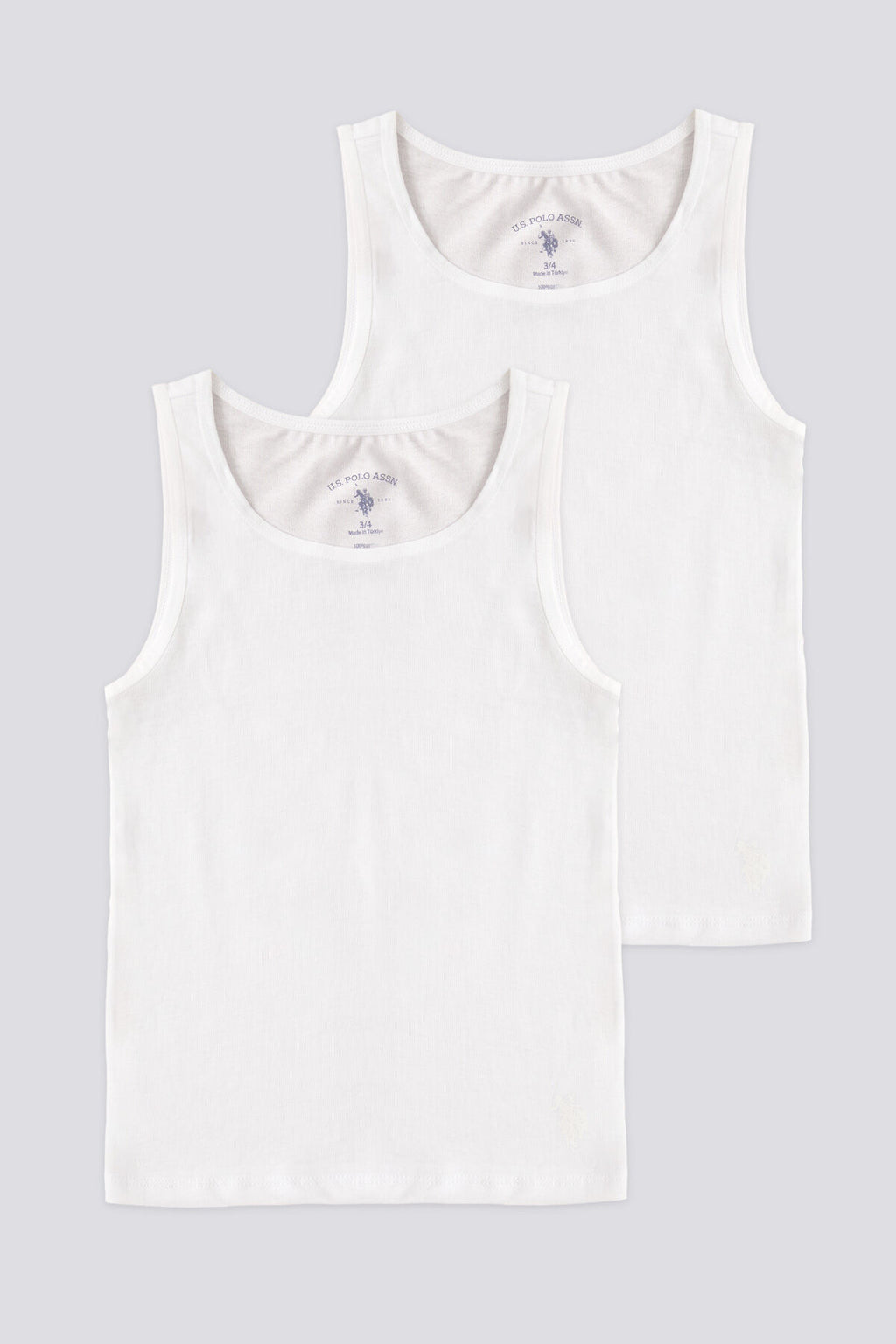 U.S. Polo Assn. Kız Çocuk Bisiklet Yaka Pigment Baskılı Yazlık Regular Fit Beyaz Fanila US1673-C-V1
