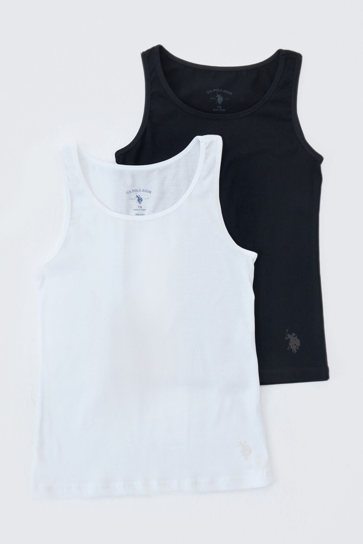 U.S. Polo Assn. Kız Çocuk Bisiklet Yaka Pigment Baskılı Yazlık Regular Fit Siyah Atlet US1674-C-V1 Ürün ana görseli