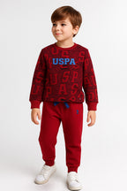 U.S. Polo Assn. Erkek Çocuk Bordo Eşofman Takımı US2236-C-V1