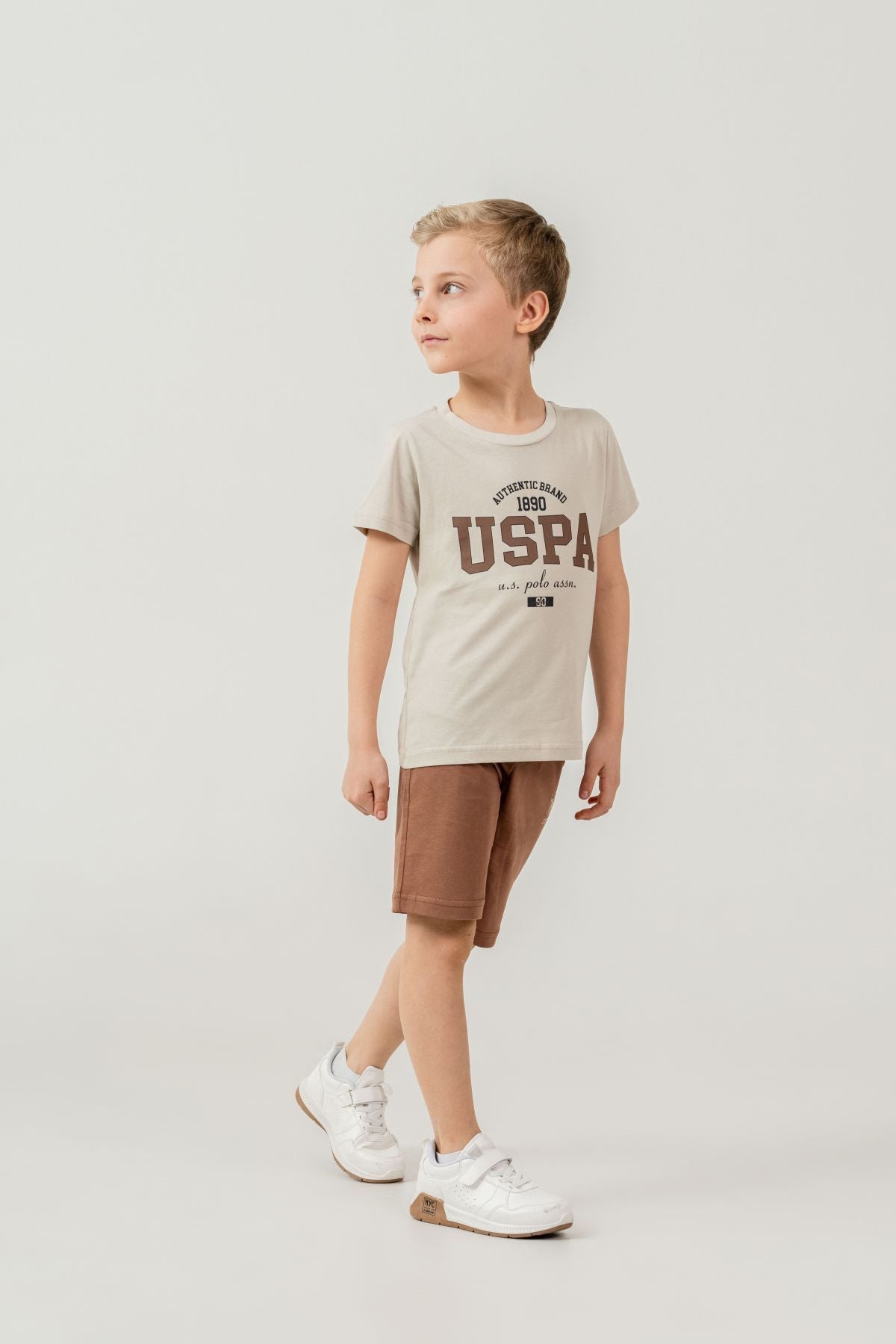 U.S. Polo Assn Kids Erkek Çocuk Kahverengi  Bermuda Takım