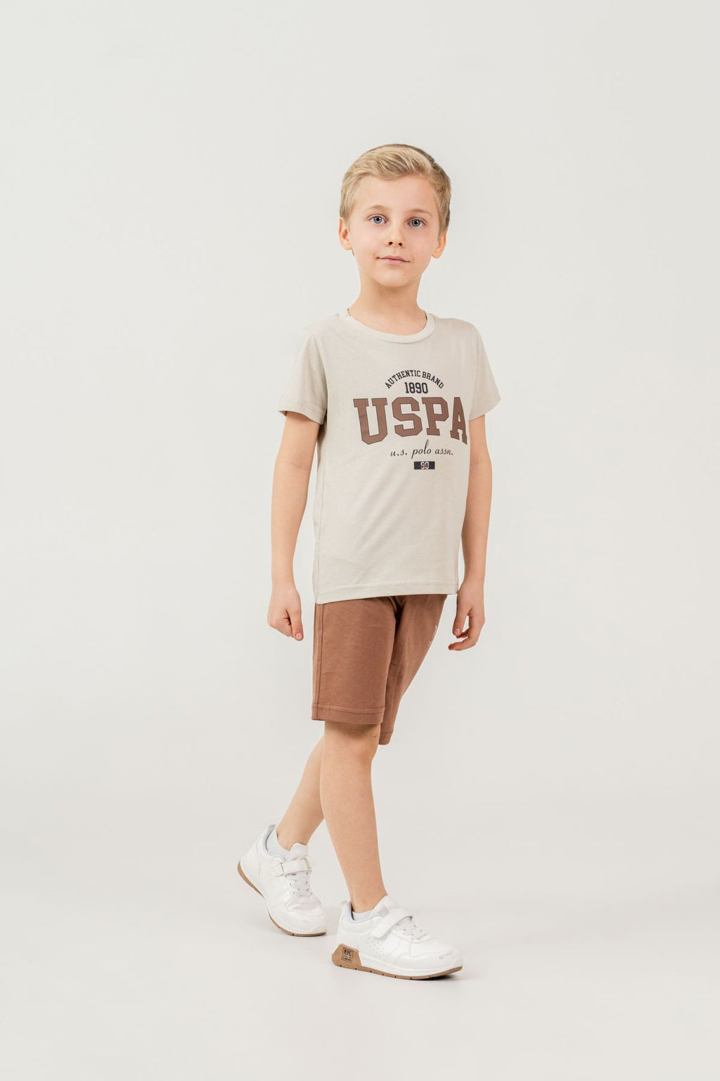 U.S. Polo Assn Kids Erkek Çocuk Kahverengi  Bermuda Takım