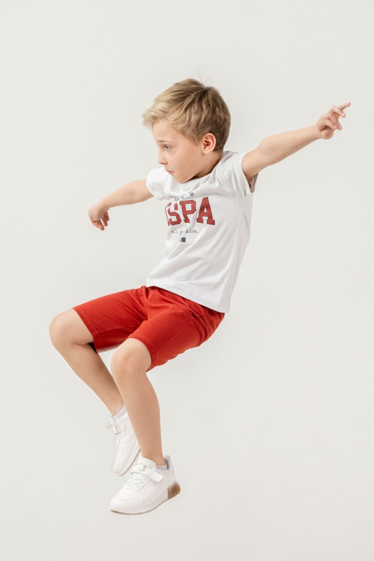 U.S. Polo Assn. Erkek Çocuk Bisiklet Yaka Baskılı Yazlık Regular Fit Kırmızı Bermuda Takım US2473-C-V1 Ürün ana görseli