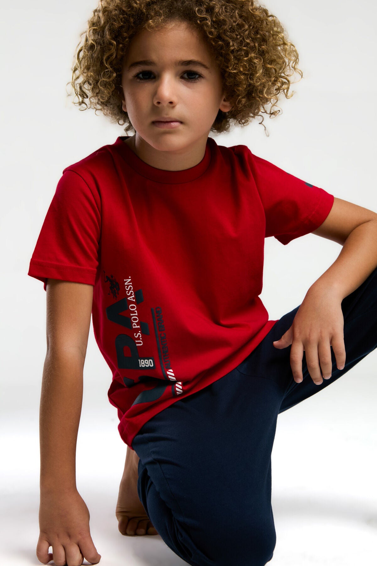 U.S. Polo Assn. Erkek Çocuk Kırmızı Kısa Kol Pijama Takım Ürün ikincil görseli
