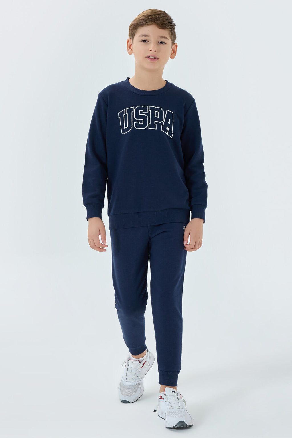 U.S. Polo Assn. Erkek Çocuk Bisiklet Yaka Nakışlı Kışlık Regular Fit Lacivert Eşofman Takımı US1583-C-V2