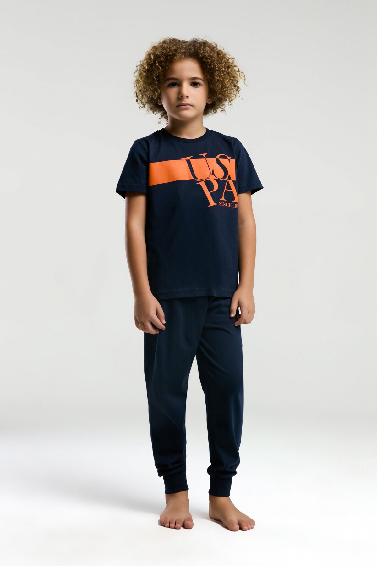 U.S. Polo Assn. Erkek Çocuk Lacivert Kısa Kol Pijama Takım