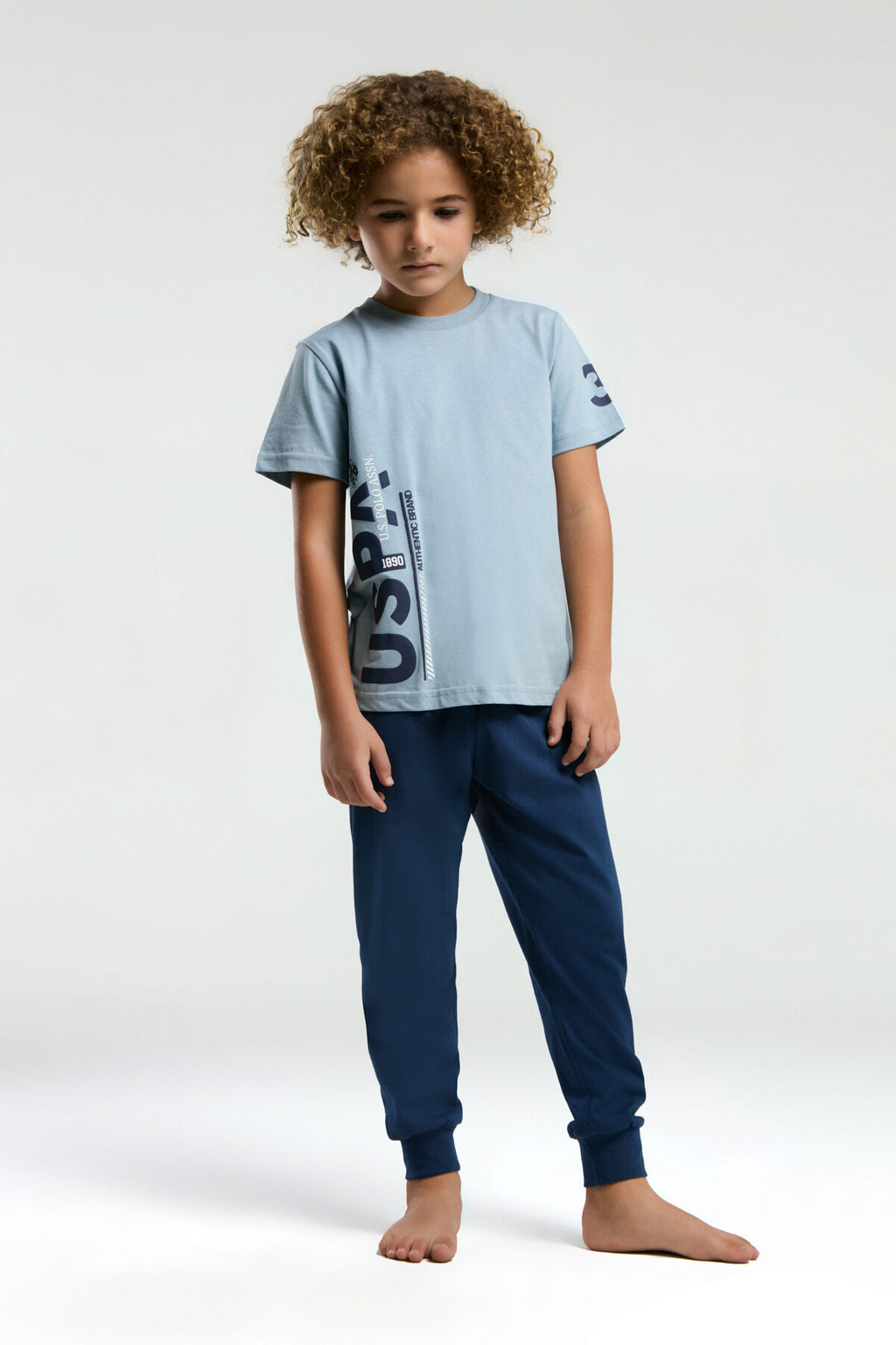 Erkek Çocuk Mavi Kısa Pijama Takım
