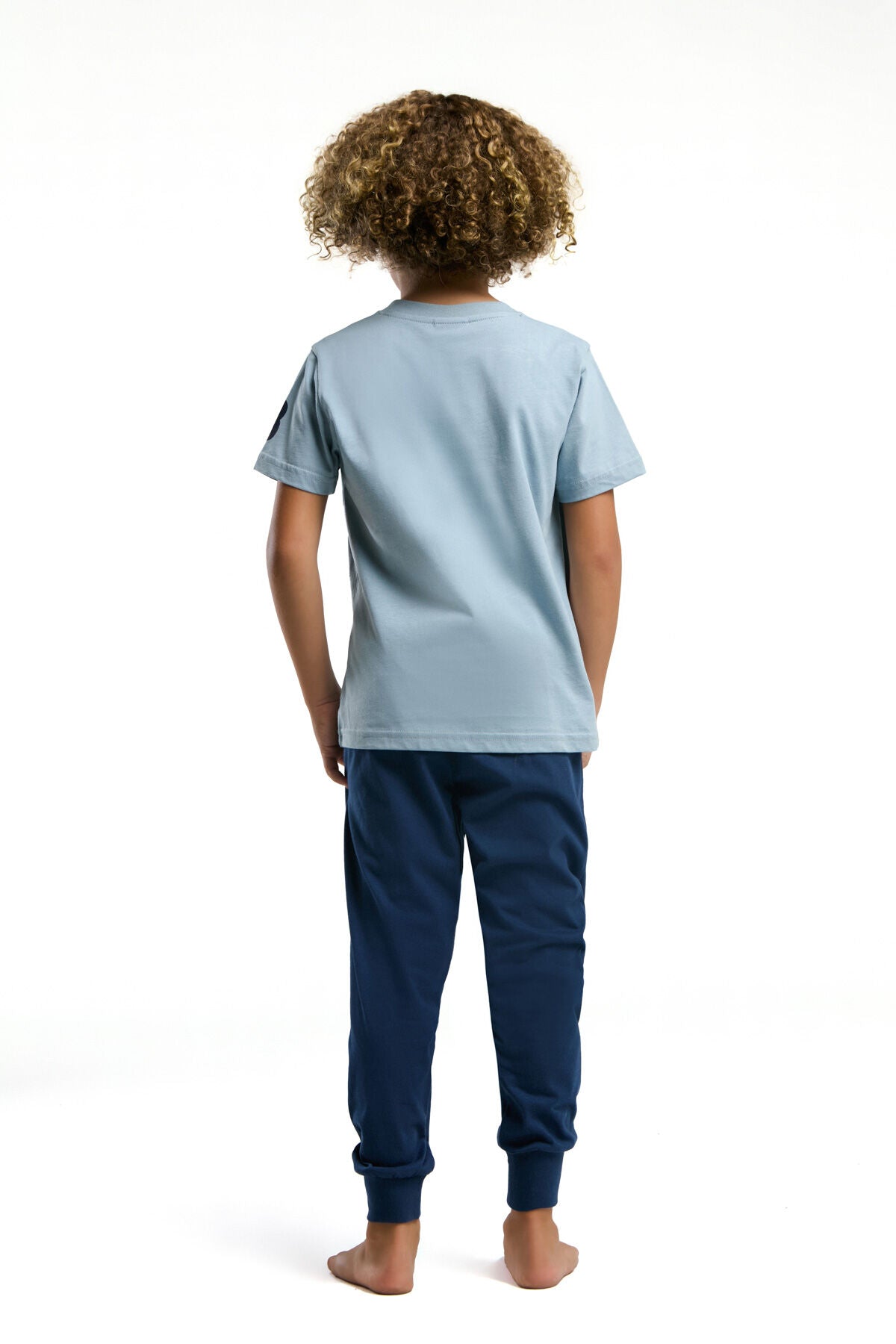 Erkek Çocuk Mavi Kısa Pijama Takım
