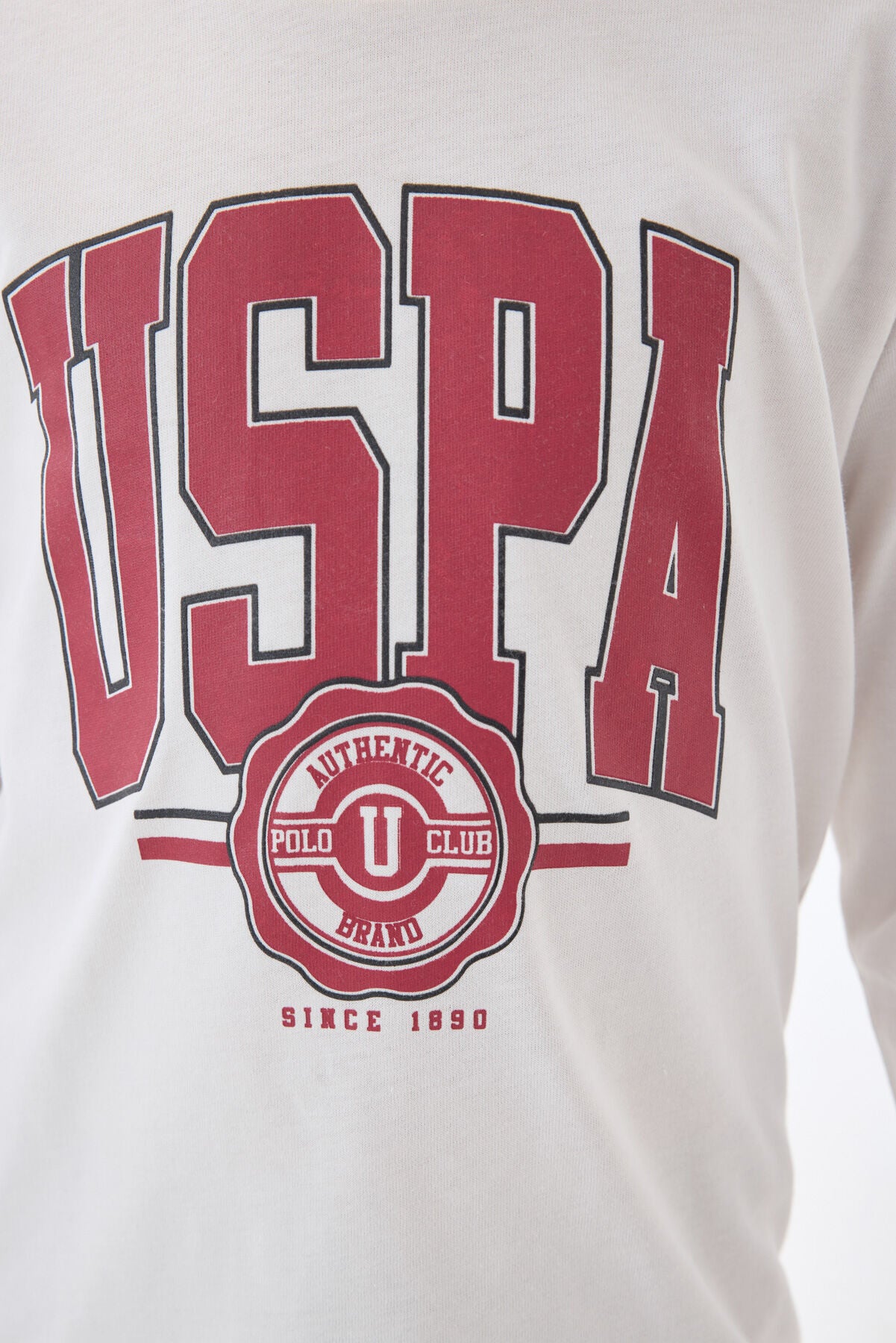 U.S. Polo Assn. Erkek Çocuk Bisiklet Yaka Pigment Baskılı Kışlık Regular Fit Beyaz Pijama Takımı US1578-C-V2