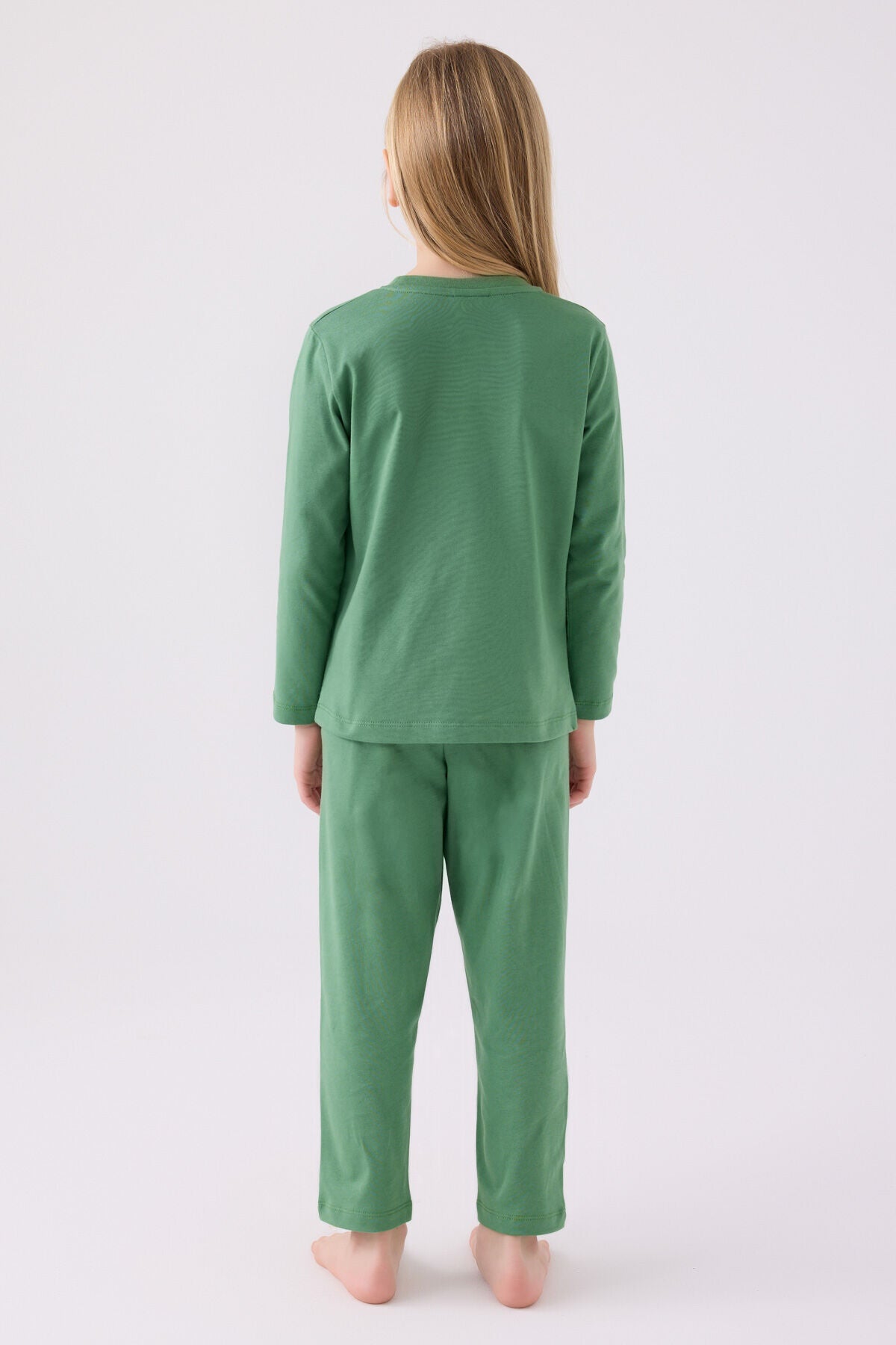 Kız Çocuk Yeşil Uzun Kol Pijama Takım