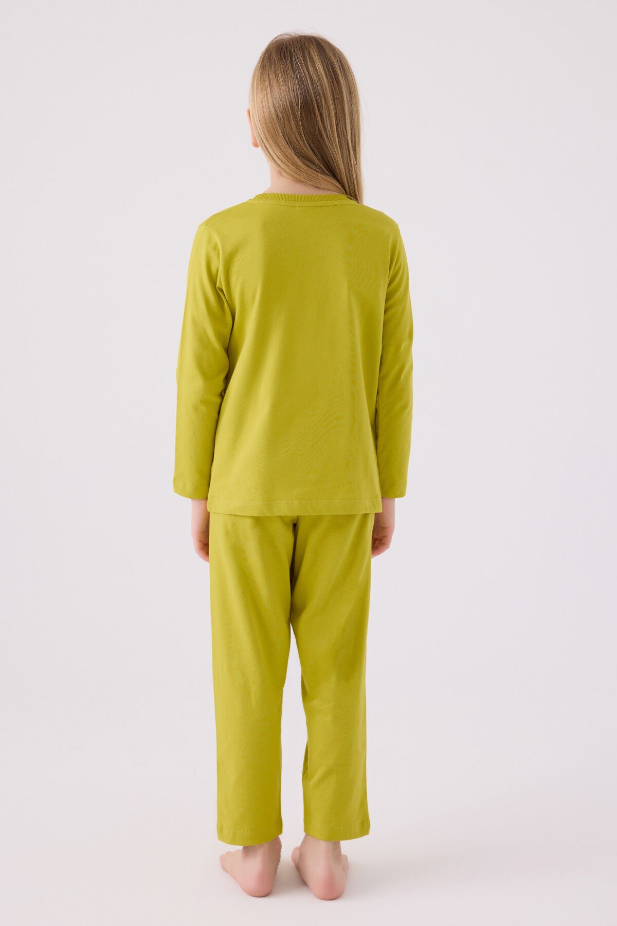 U.S. Polo Assn. Kız Çocuk Bisiklet Yaka Pigment Baskılı Kışlık Regular Fit Yeşil Pijama Takımı US1668-C-V1