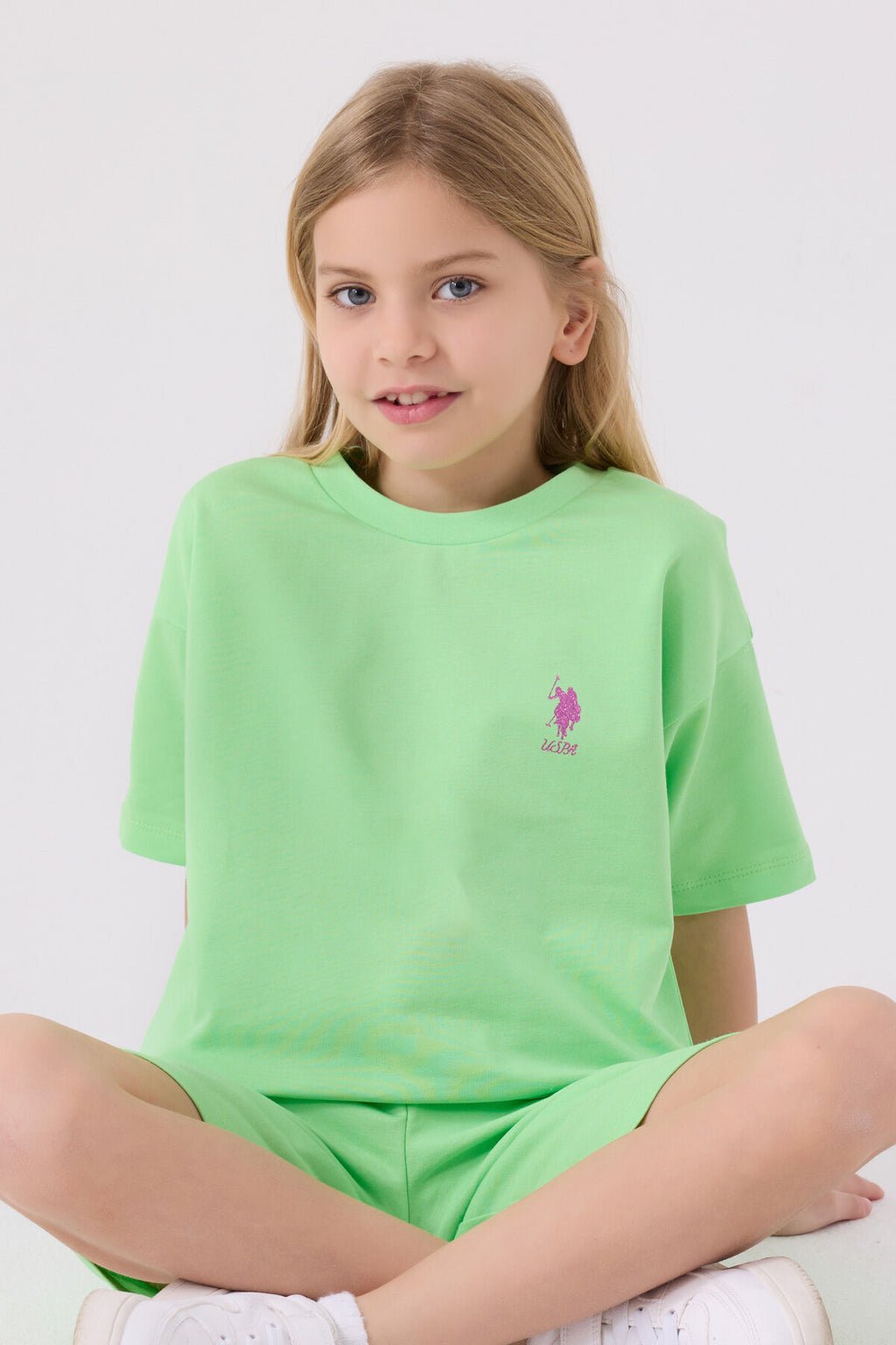 U.s. Polo Assn Kız Çocuk Fıstık Yeşili Bermuda Takım