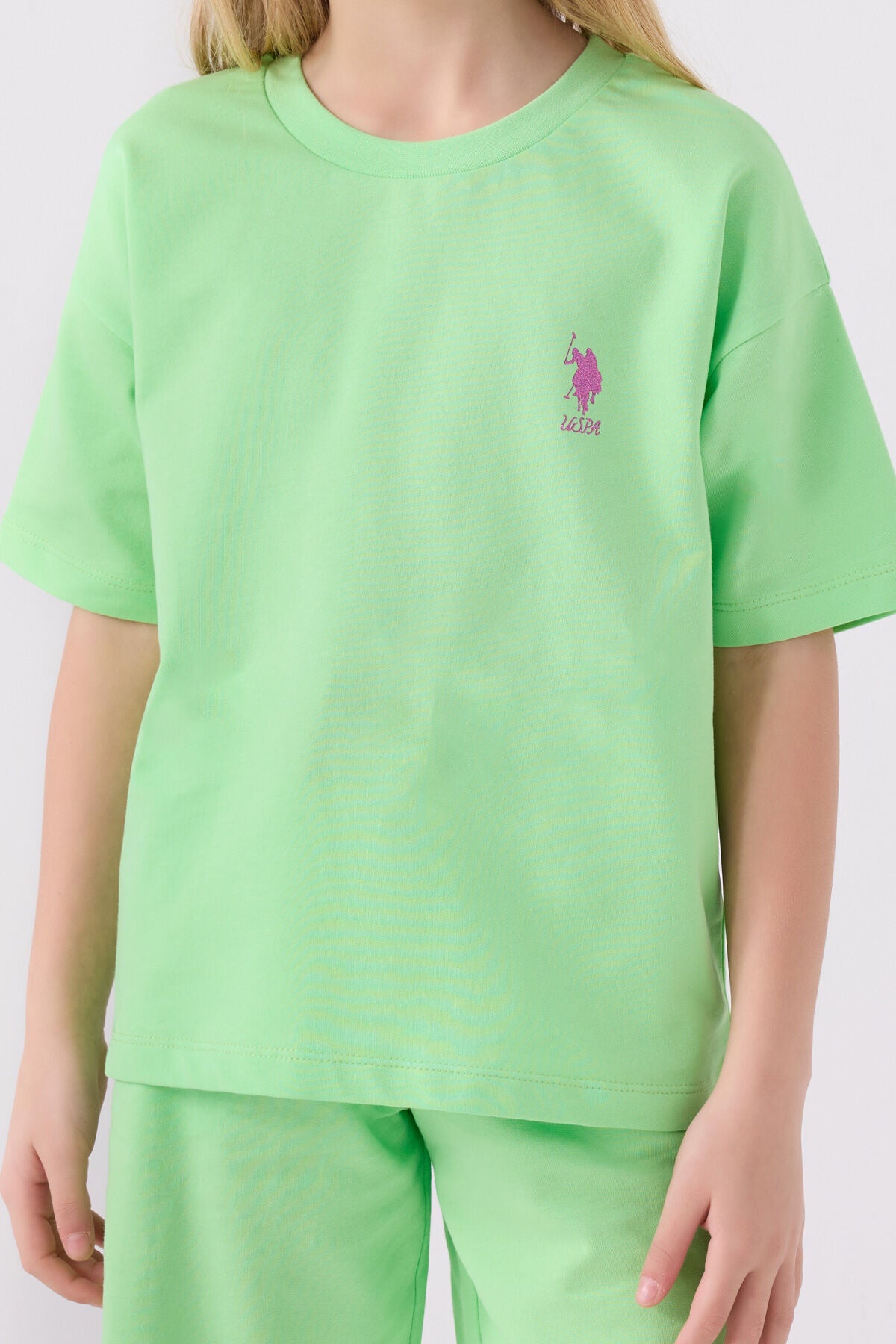 U.s. Polo Assn Kız Çocuk Fıstık Yeşili Bermuda Takım