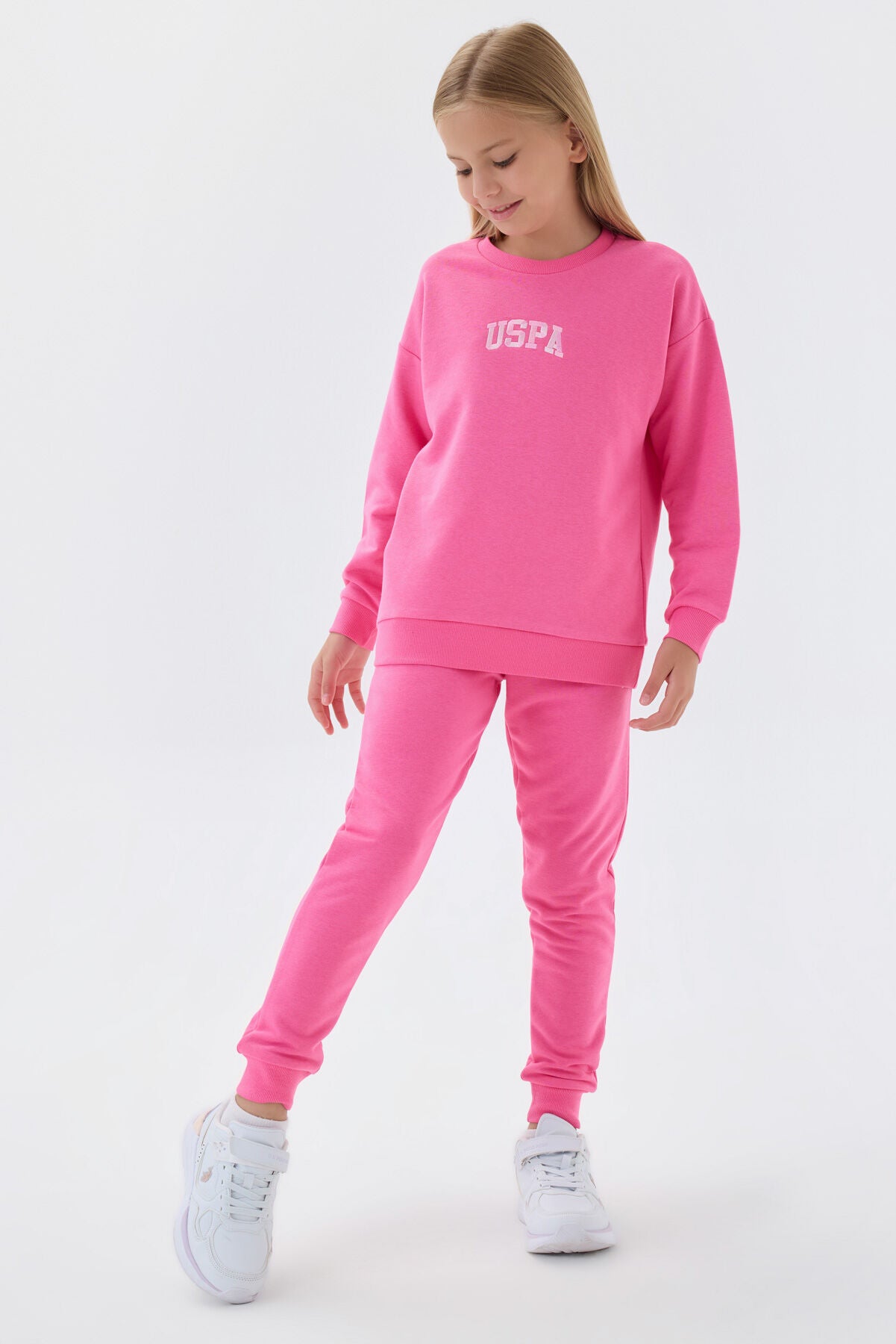 U.S. Polo Assn. Kız Çocuk Kışlık Regular Fit Pembe Eşofman Takımı US1667-C-V2 Ürün ana görseli