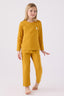 U.S. Polo Assn. Kız Çocuk Bisiklet Yaka Pigment Baskılı Kışlık Regular Fit Sarı Pijama Takımı US1668-C-V4