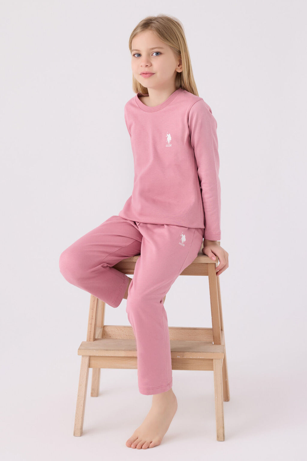 Kız Çocuk Hardal Uzun Kol Pijama Takım