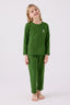 U.S. Polo Assn. Kız Çocuk Bisiklet Yaka Pigment Baskılı Kışlık Regular Fit Yeşil Pijama Takımı US1668-C-V10