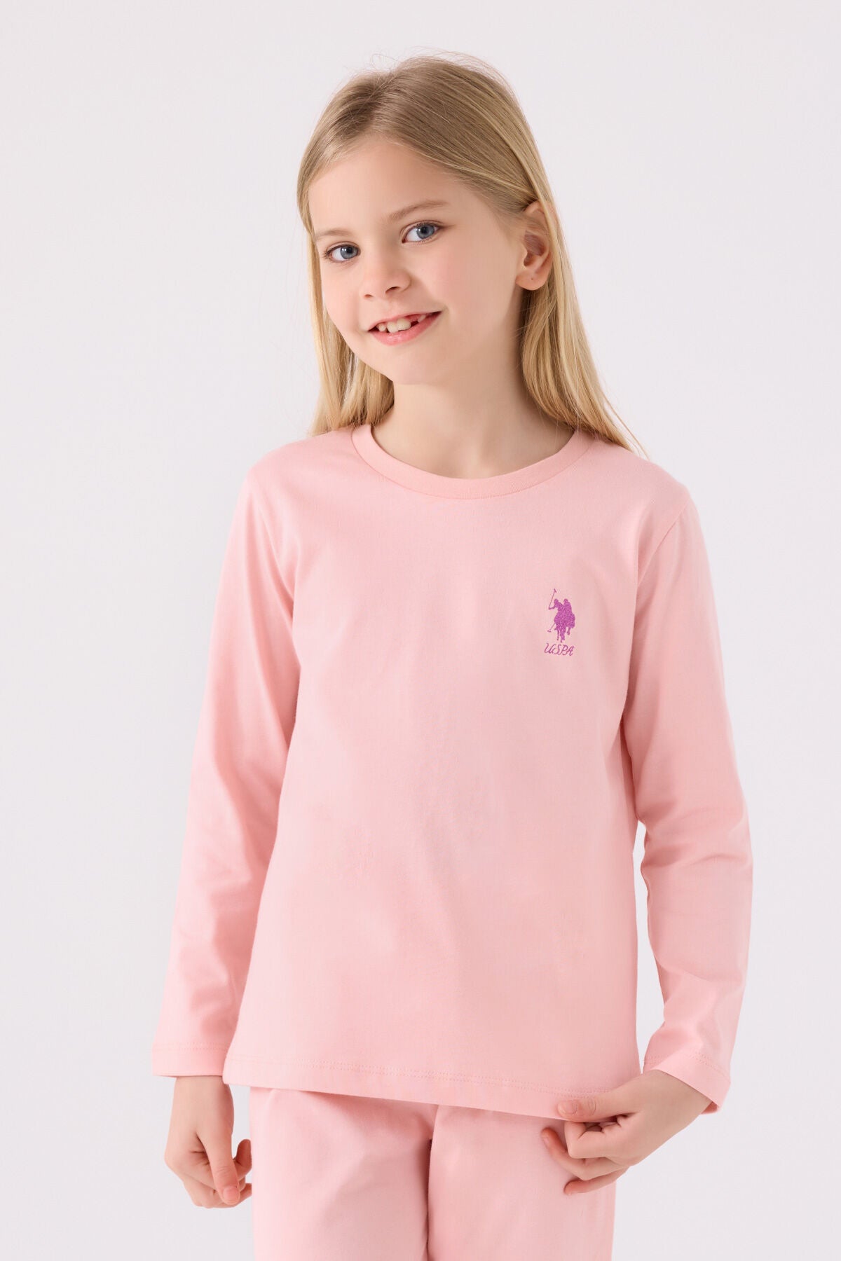 Kız Çocuk Pembe Uzun Kol Pijama Takım Ürün ikincil görseli