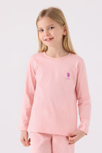 Kız Çocuk Pembe Uzun Kol Pijama Takım