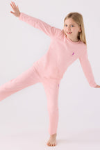 Kız Çocuk Pembe Uzun Kol Pijama Takım